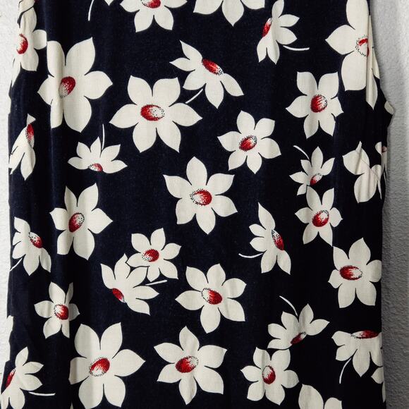 Express Women’s Dress Y2K Vintage Garden Party Coquette Floral Rayon Navy Sz XS - Picture 4 of 9